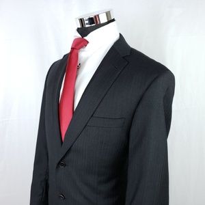 Jos A Bank Mens 41R Black Striped Sport Coat